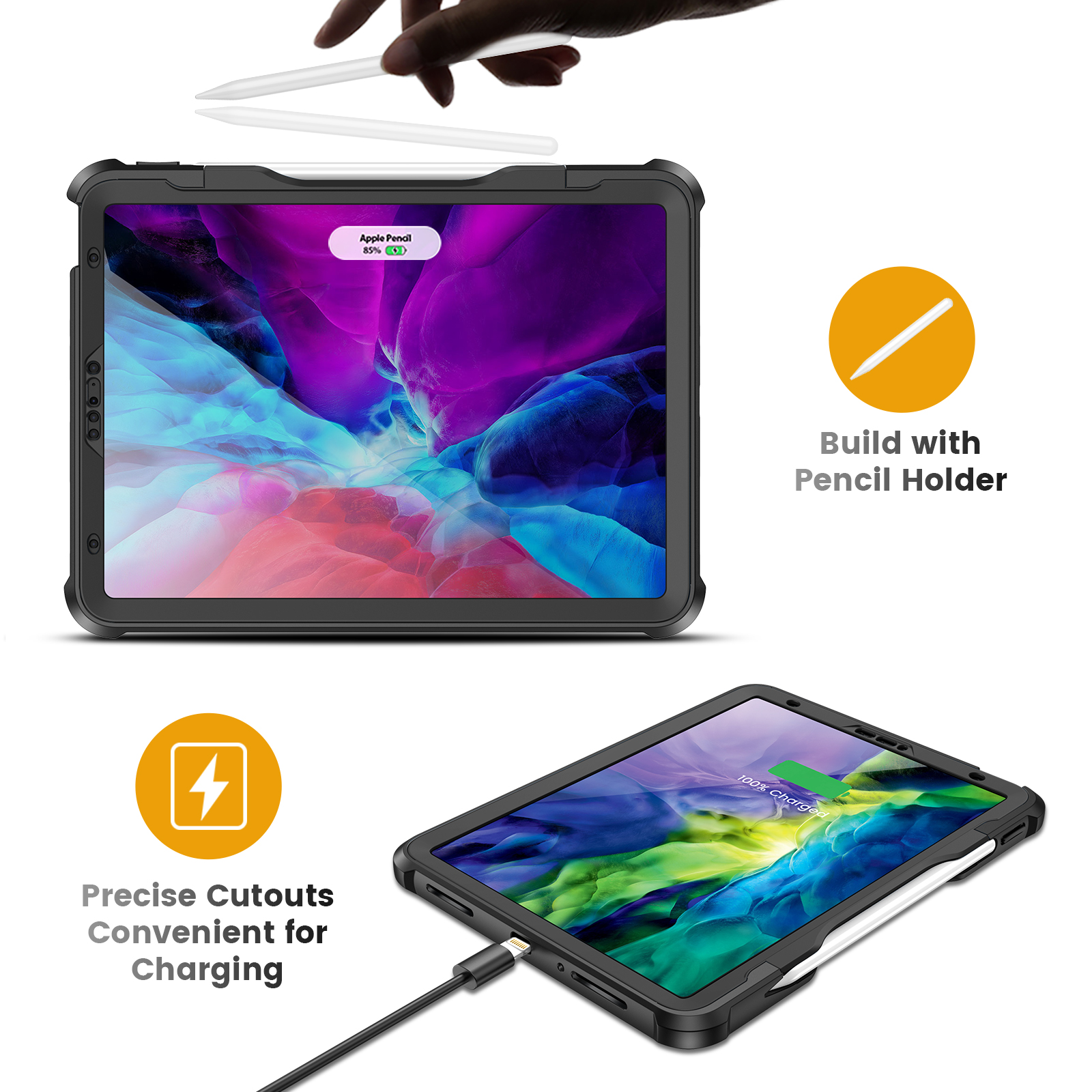 NEW Kickstand TPU rugged case for iPad 10.9 " 2021/2020 / for iPad pro11 2022with Screen Protector
